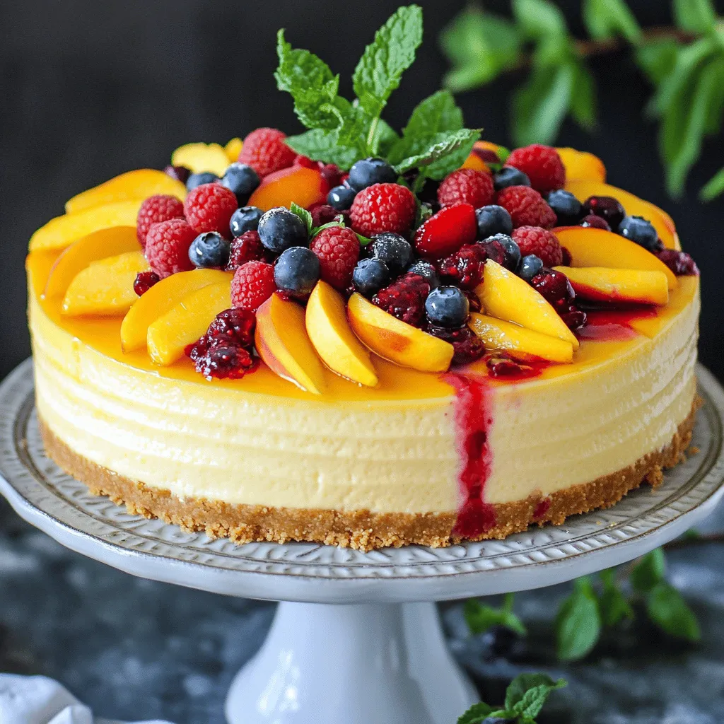 Summer Berry Peach Cheesecake Delightful and Refreshing