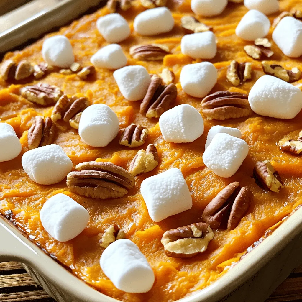 Savory Sweet Potato Casserole with Marshmallows Delight