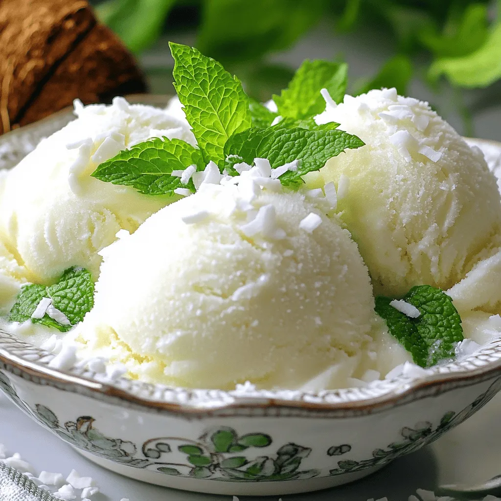 Coconut Sorbet Refreshing Summer Dessert Delight