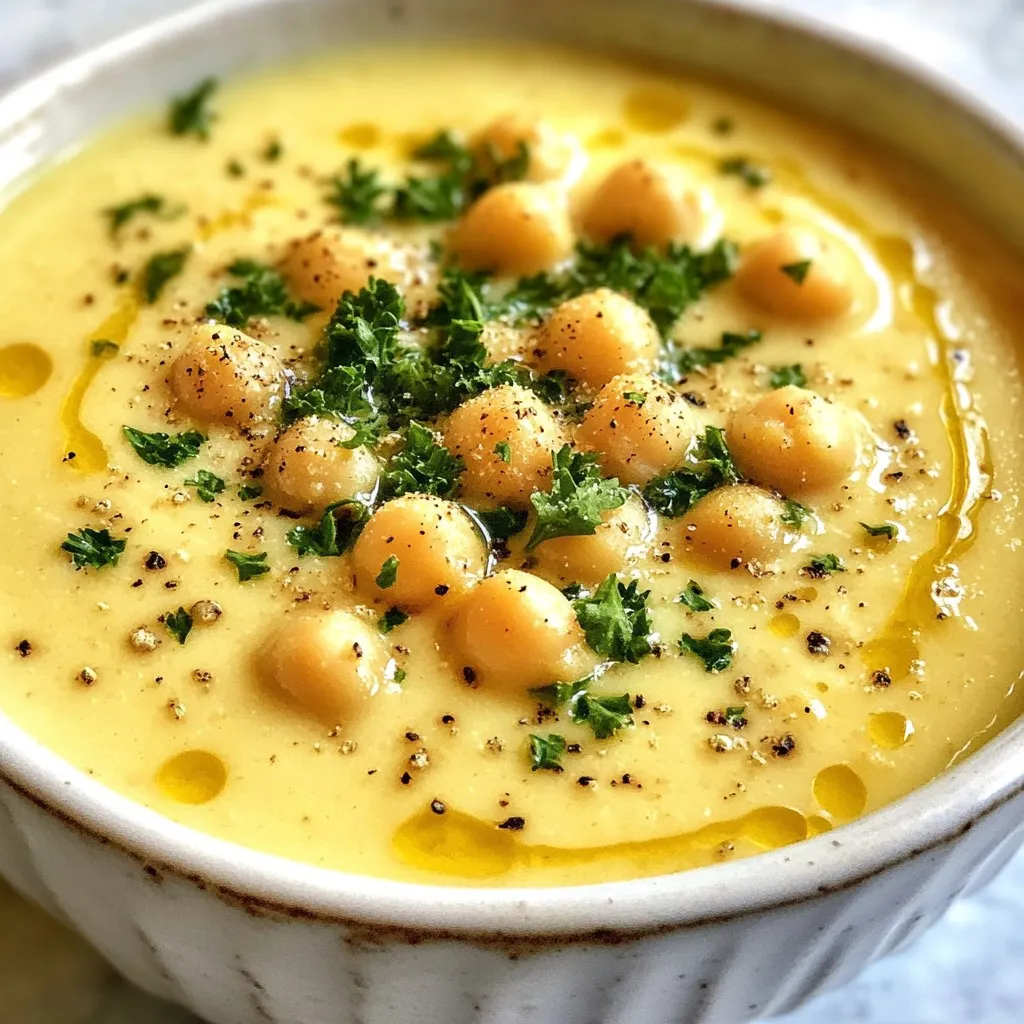 Creamy Garlic Chickpea Soup Tasty and Warm Bowl