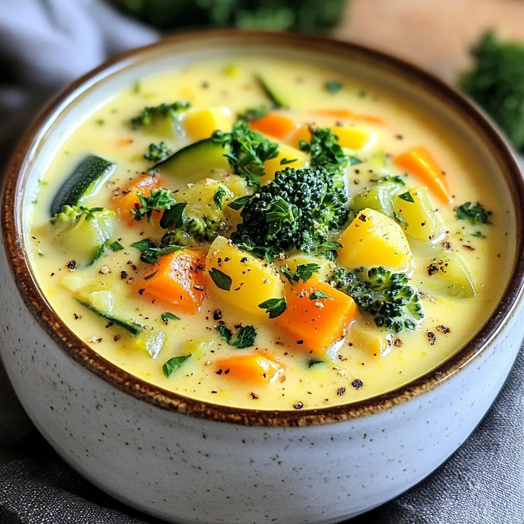 One-Pot Creamy Veggie Soup Delightfully Simple Recipe