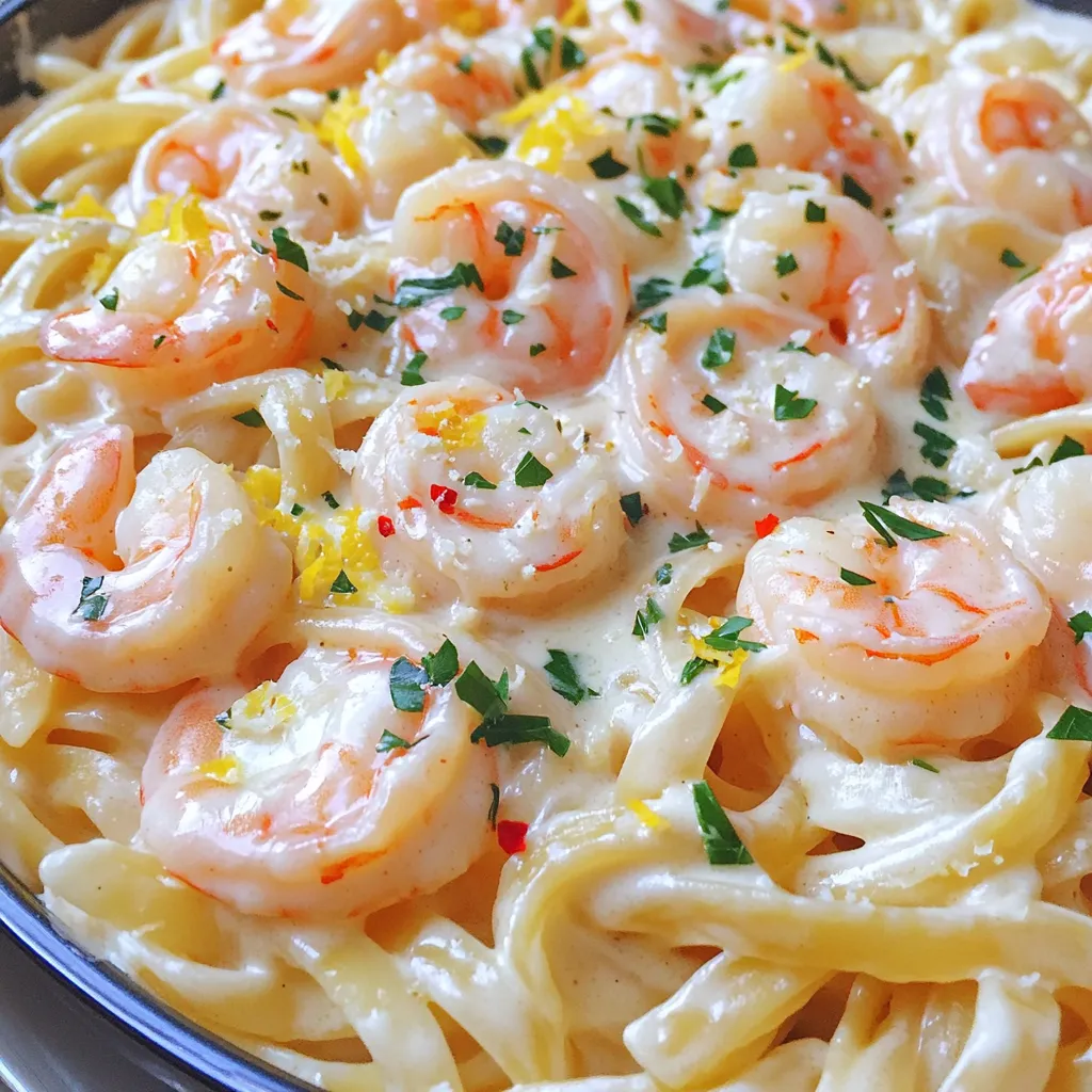 Creamy Garlic Butter Shrimp Linguine Delicious Dinner