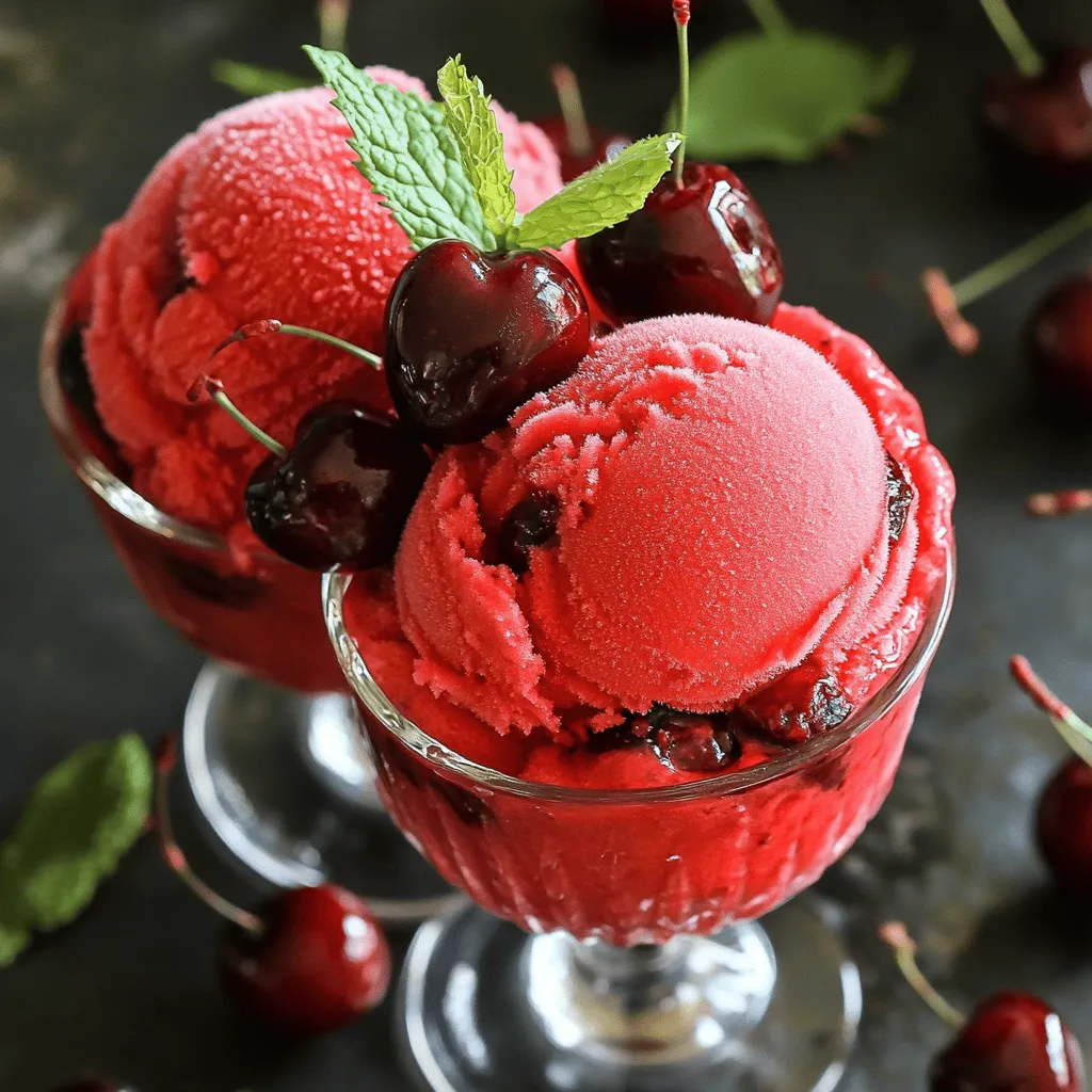 No Churn Cherry Cola Sorbet Easy Summer Treat