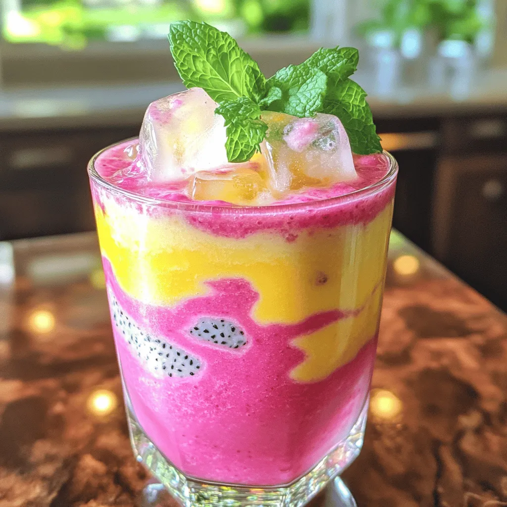 Dragonfruit Passion Swirl Smoothie Refreshing Delight