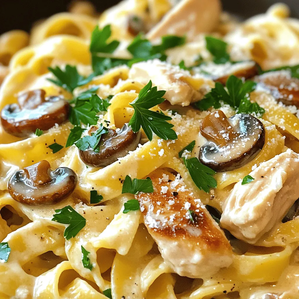 Creamy Chicken Mushroom Pasta Delicious Dinner Delight