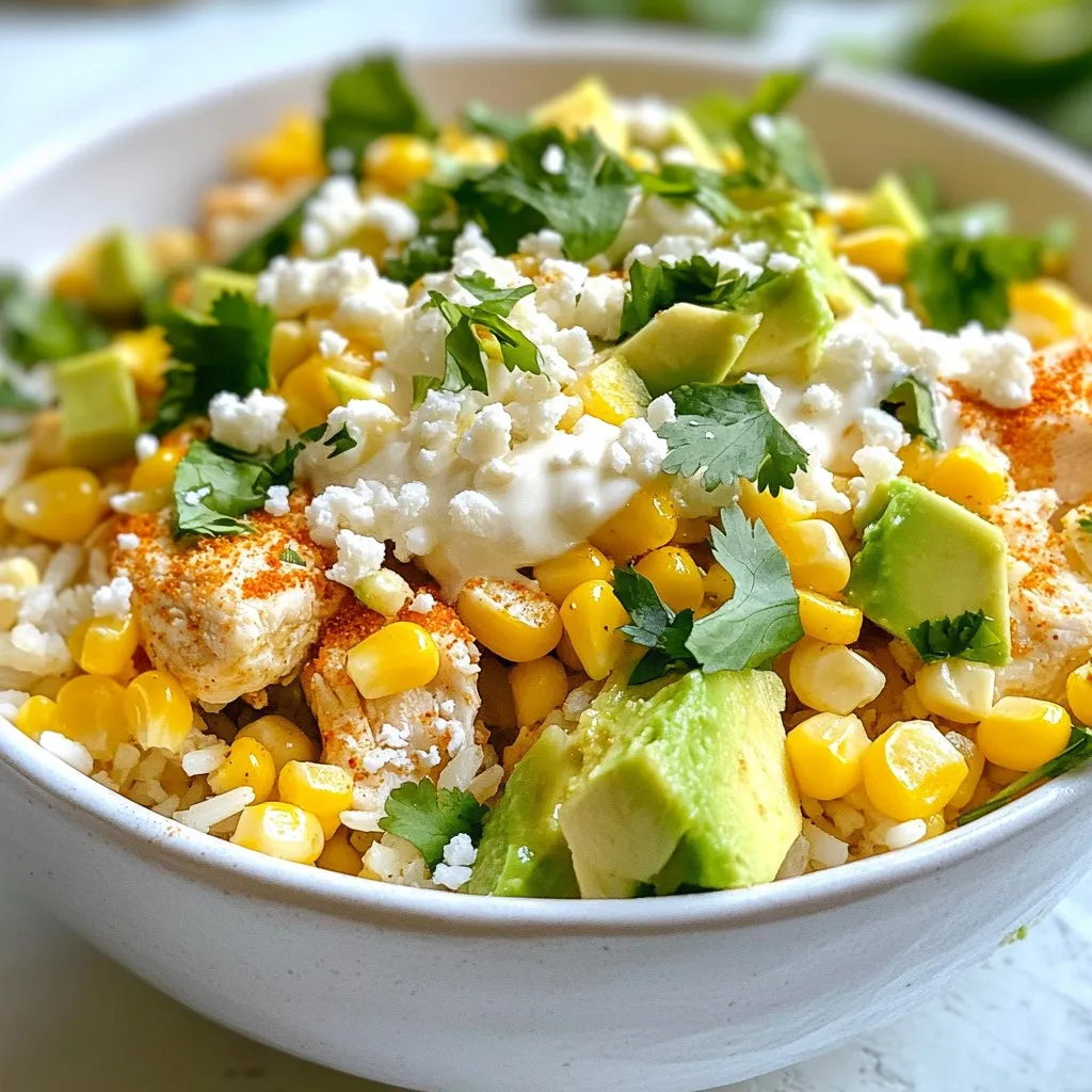 Creamy Street Corn Chicken Bowls Flavorful Meal Idea