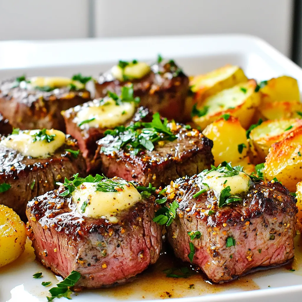 Flavorful Air Fryer Garlic Butter Steak Bites with Crispy Potatoes