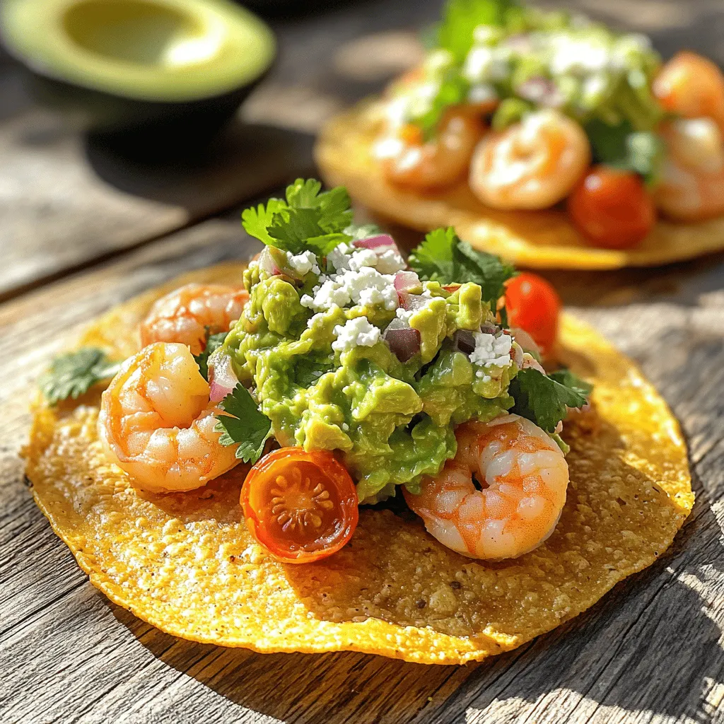 Savory Summer Shrimp Tostadas with Guacamole Salsa