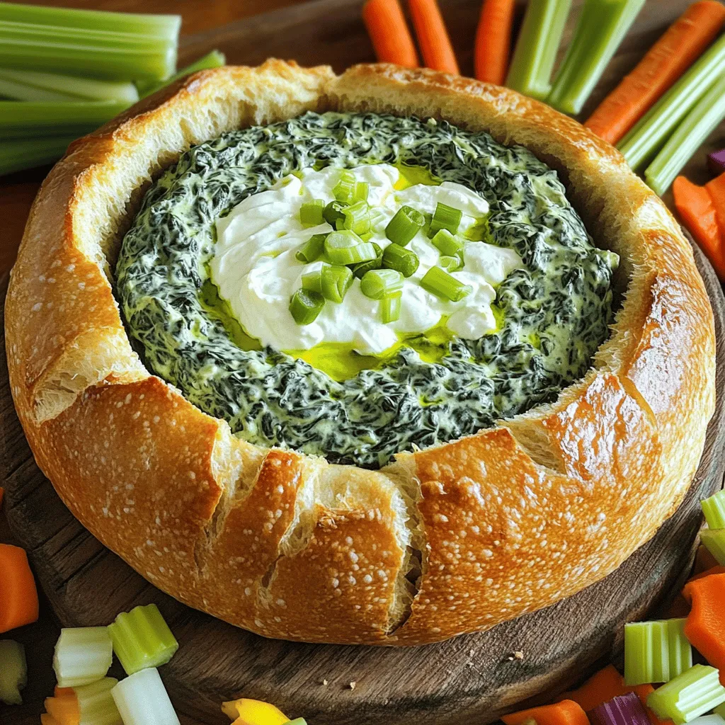 Spinach Dip Bread Bowl Irresistible Appetizer Delight