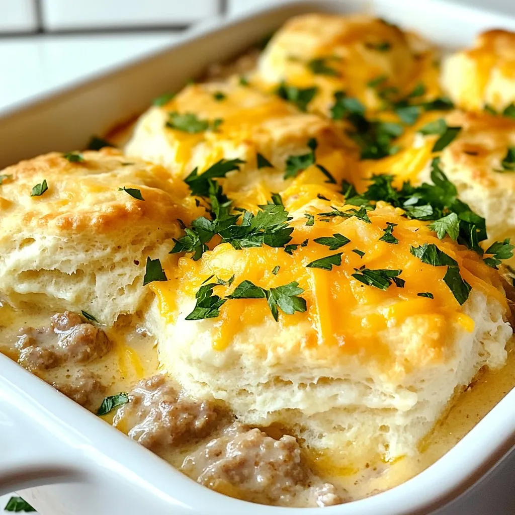 Copycat Cracker Barrel Biscuits &#038; Gravy Casserole Recipe