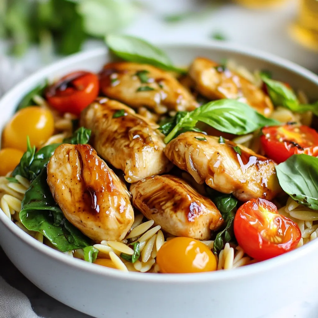 Balsamic Chicken Orzo Skillet Quick and Easy Meal