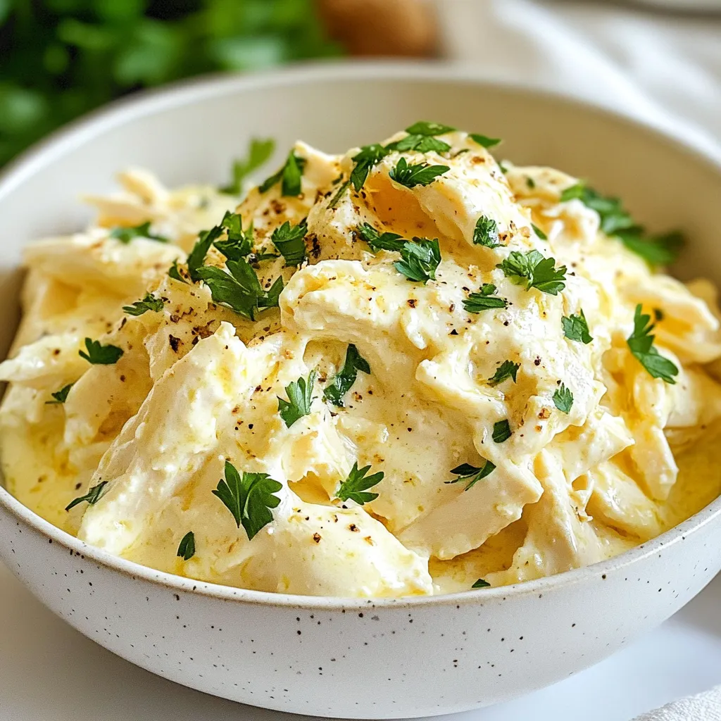 Crockpot Creamy Garlic Parmesan Chicken Delight