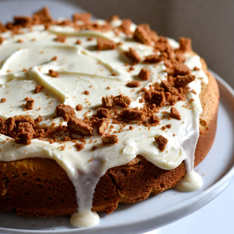 Speculoos Cake with Mascarpone Glaze Delight