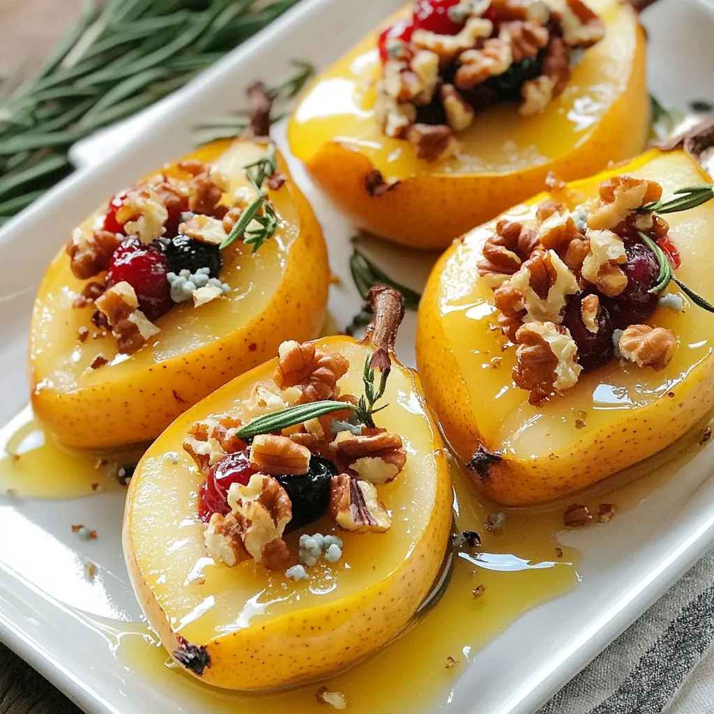 Baked Pears with Honey Berries &#038; Blue Cheese Delight