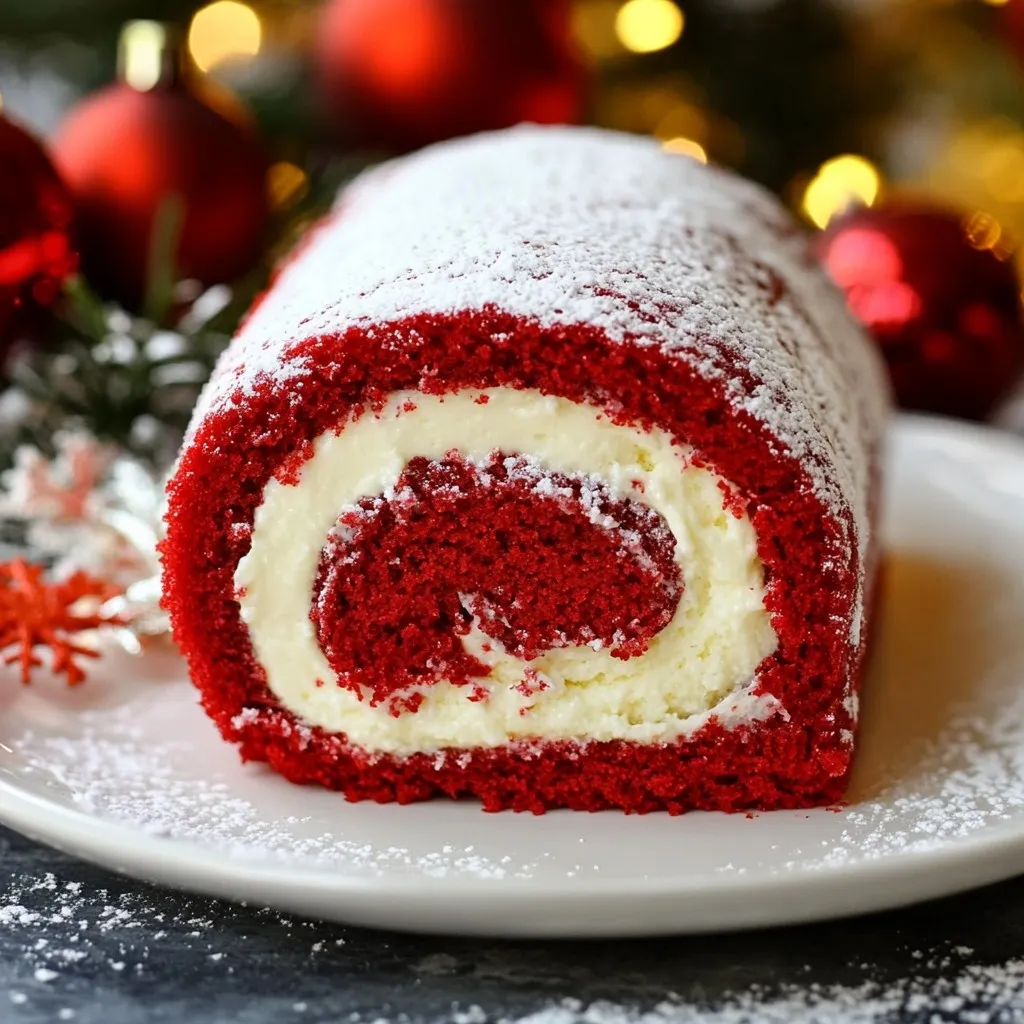 Christmas Red Velvet Cake Roll Delightful Holiday Treat