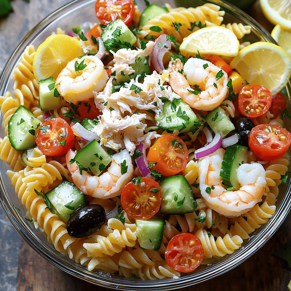 Seafood Pasta Salad with Crab and Shrimp Delight
