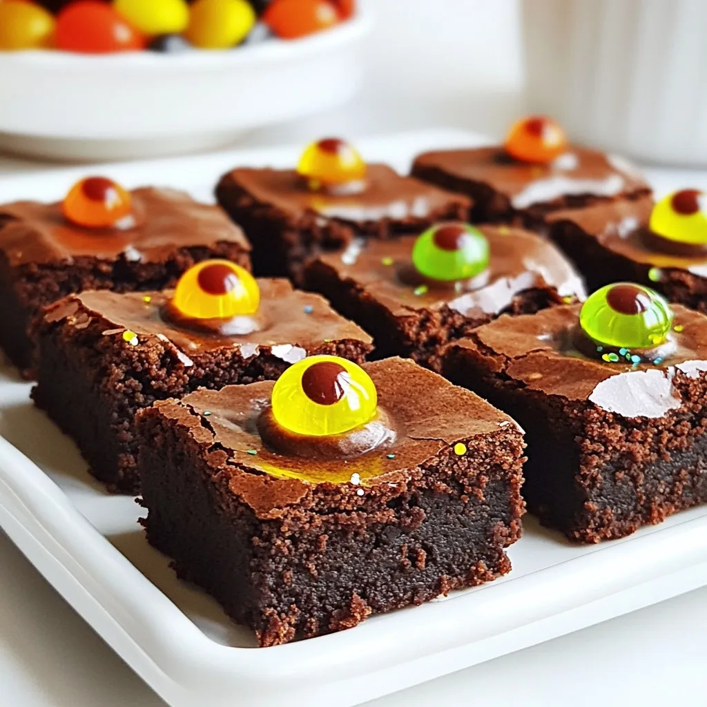 Spooky Halloween Brownies with Gummy Eyeballs Delight