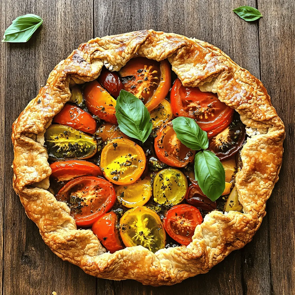 Heirloom Tomato Galette with Basil Feta Crust Delight