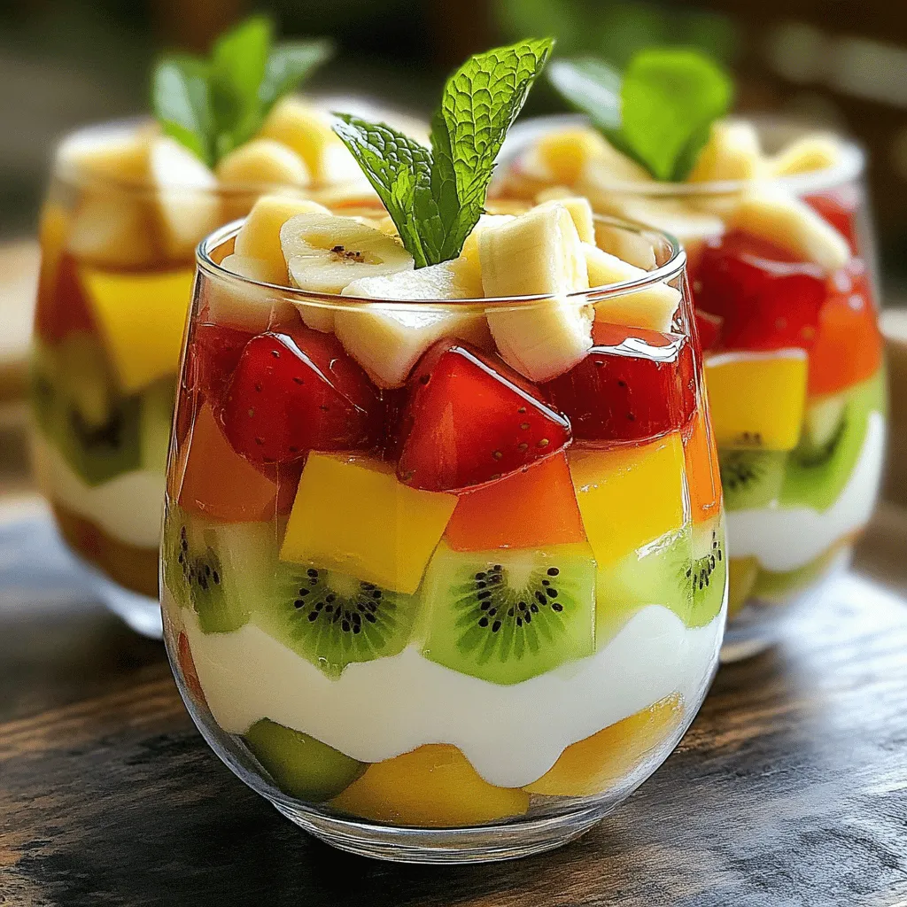 Fruit Custard and Jelly Delightful Layered Dessert