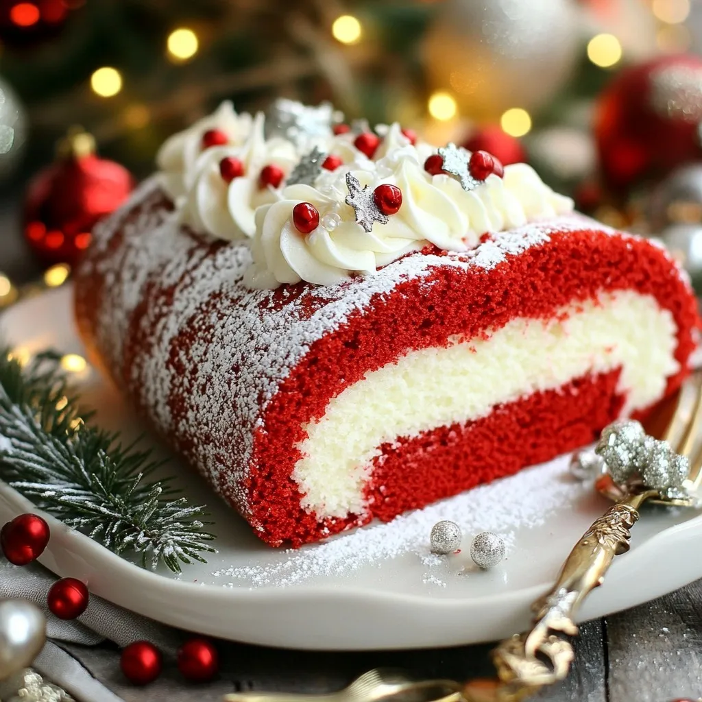 Christmas Red Velvet Cake Roll Festive and Delicious Treat