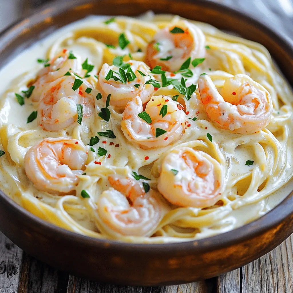 Creamy Garlic Shrimp Linguine Delicious Dinner Recipe