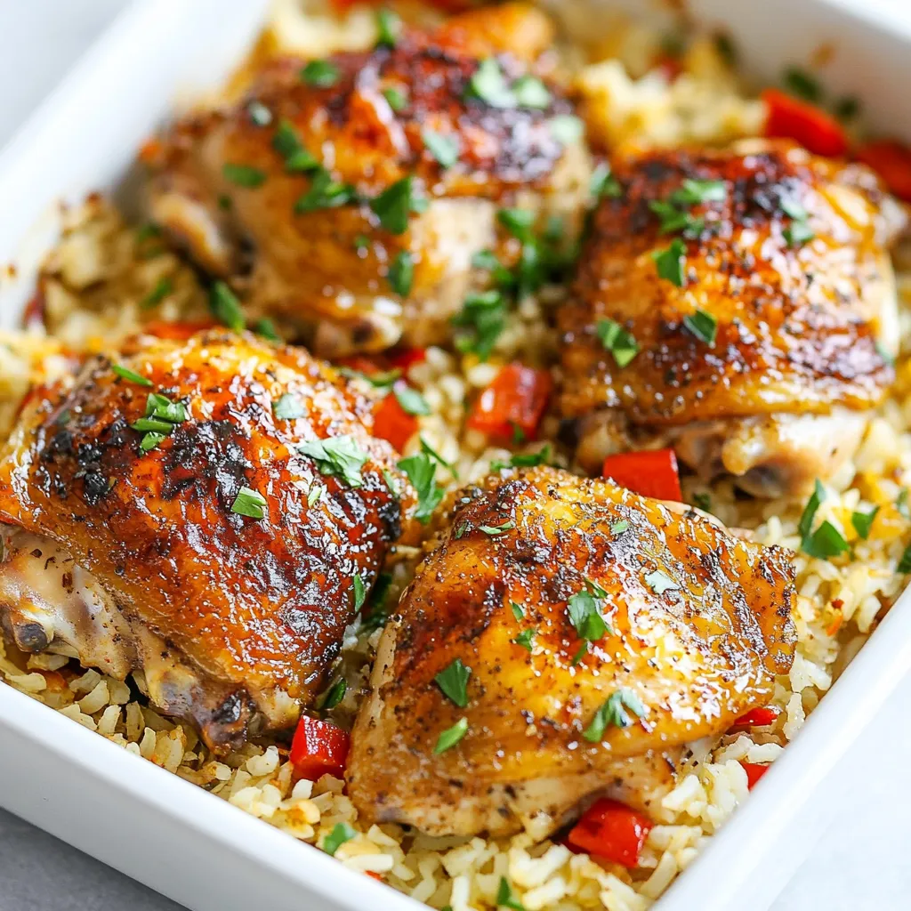 Oven Baked Chicken and Rice Tasty Family Meal