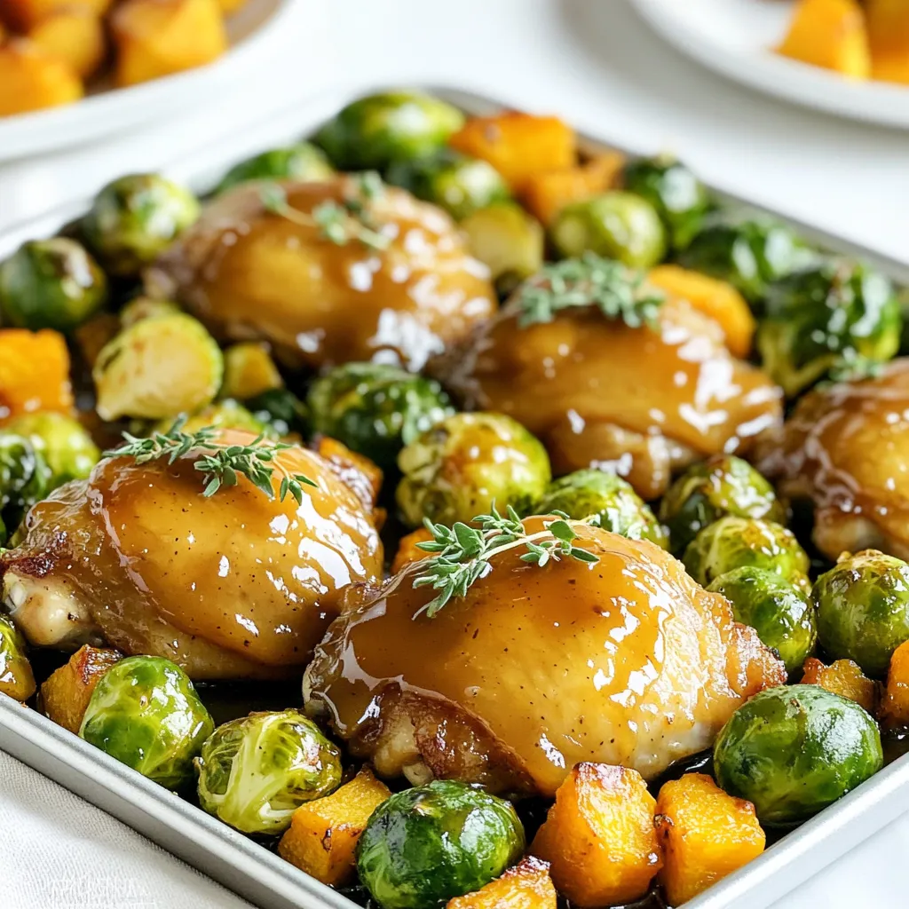 Sheet-Pan Maple Dijon Chicken with Sprouts and Squash