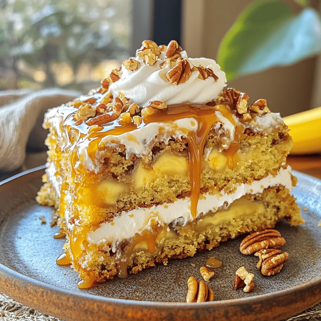 Caramel Banana Pecan Cake Deliciously Simple Recipe