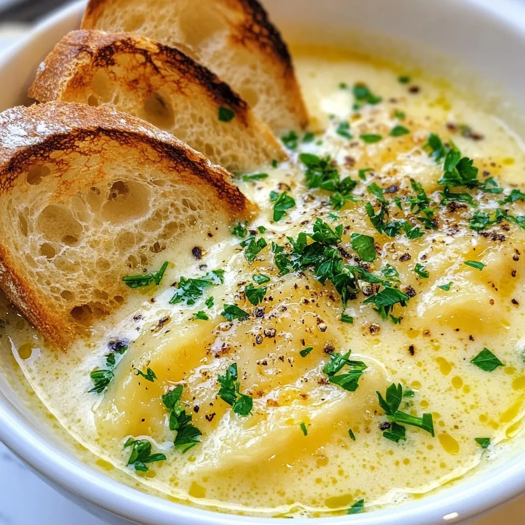 Rustic French Garlic Soup Comforting and Simple Dish