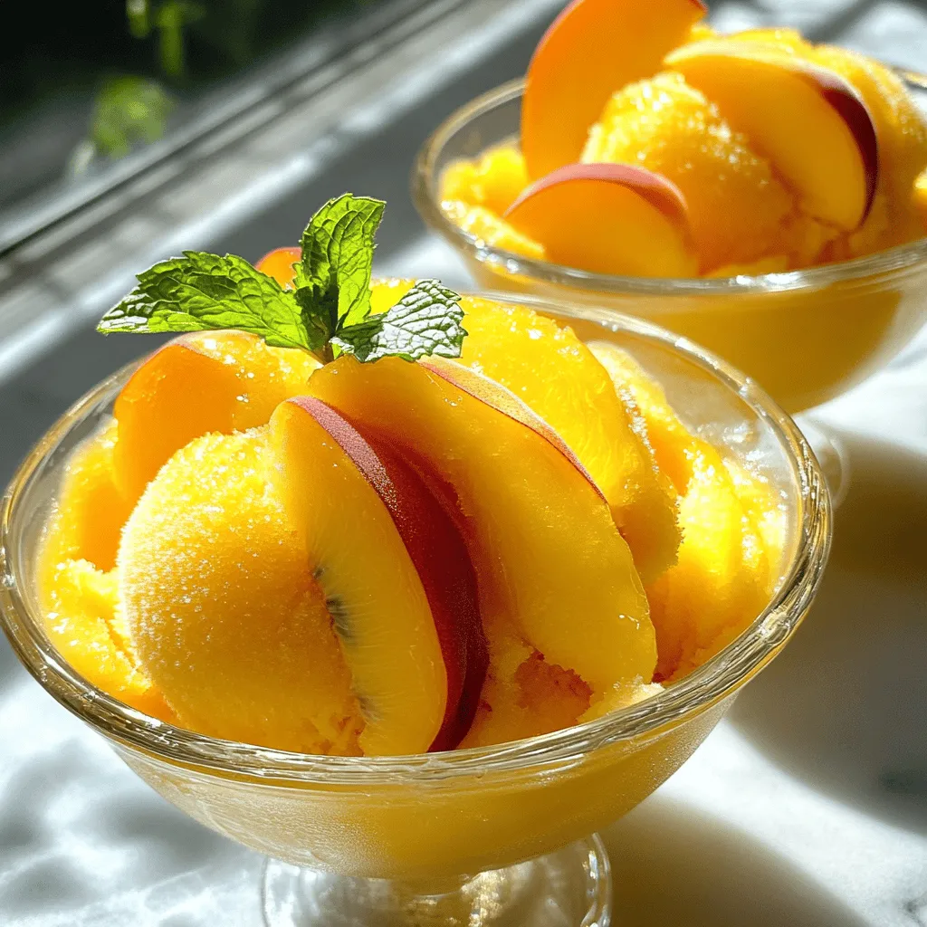 Peach Sorbet Without Ice Cream Maker Simple Recipe