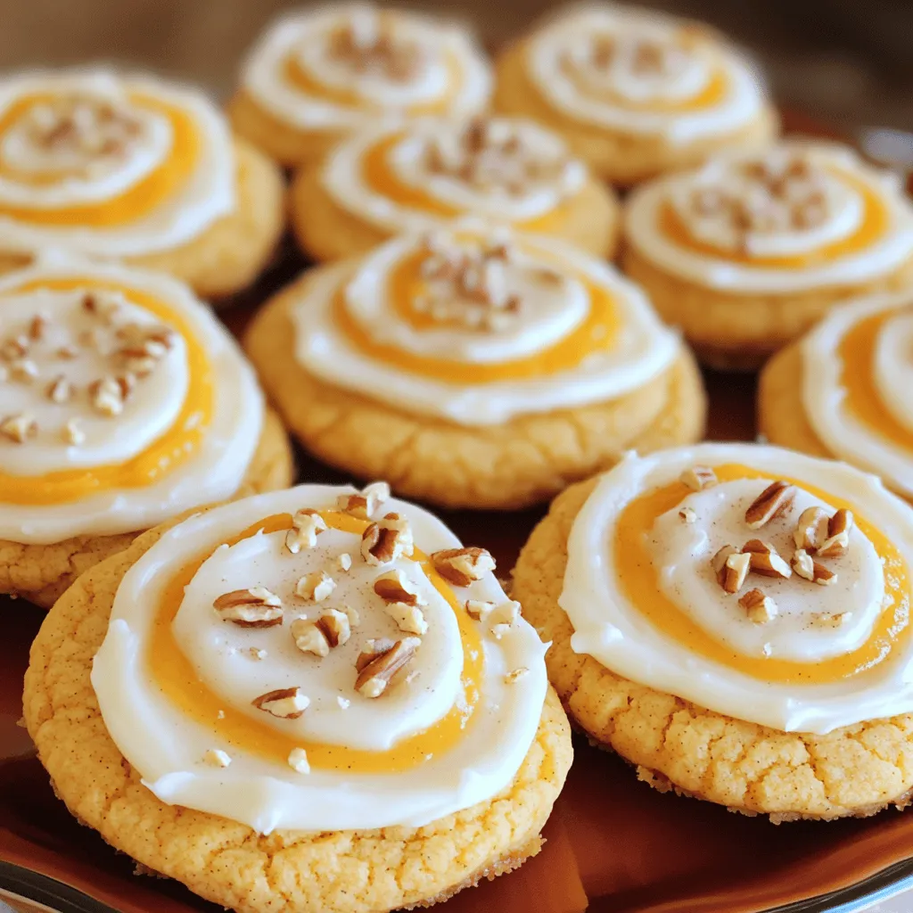 Pumpkin Sugar Cookies with Cream Cheese Icing Delight