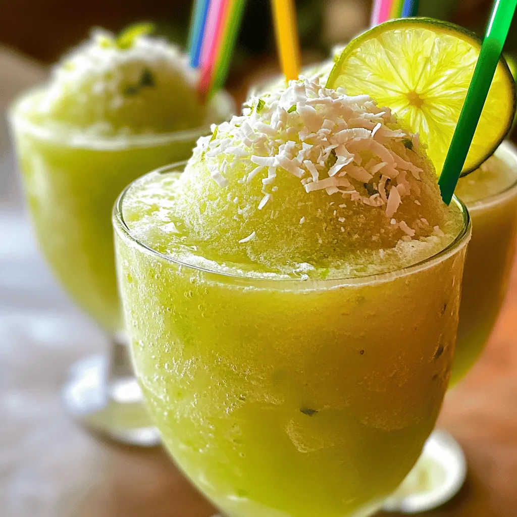 Frozen Limonada de Coco Refreshing Summer Drink
