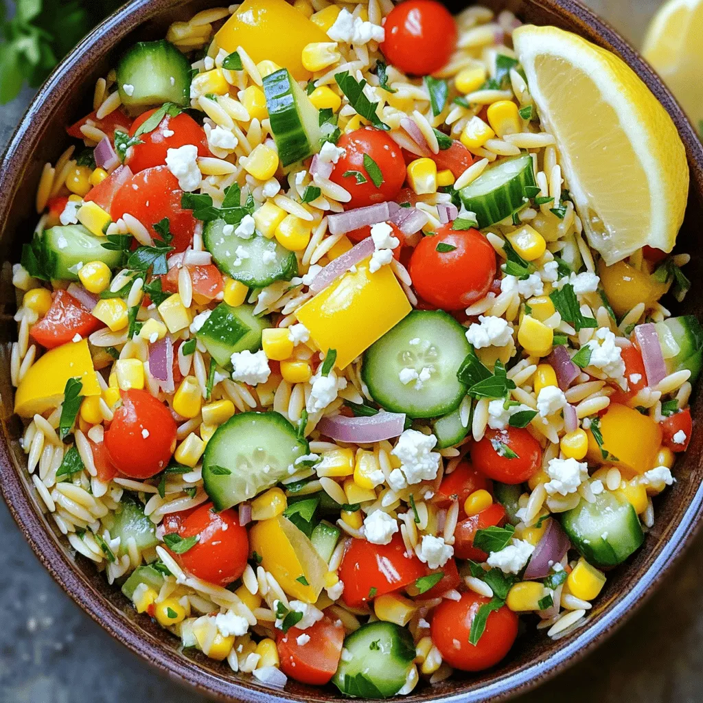 Rainbow Orzo Salad Fresh and Flavorful Dish