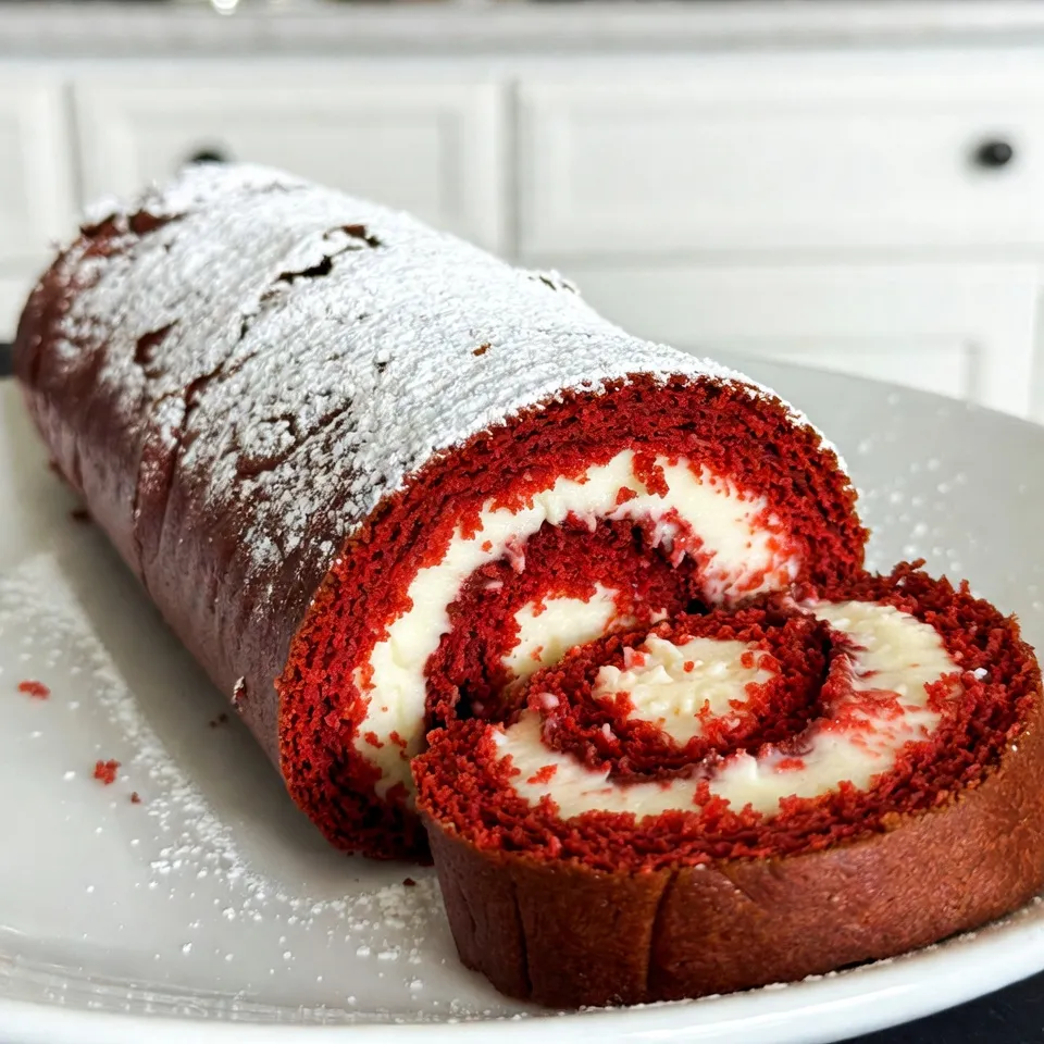 Christmas Red Velvet Cake Roll Delightful Holiday Dessert