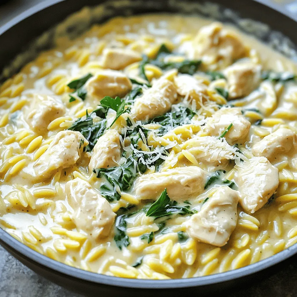 Creamy Garlic Butter Chicken Orzo Skillet Delight