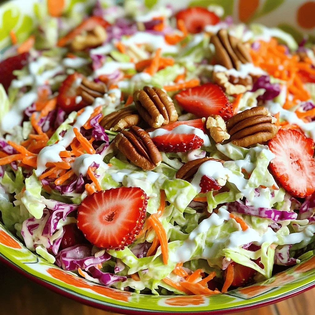 Crisp Strawberry Coleslaw Refreshing Flavor Burst