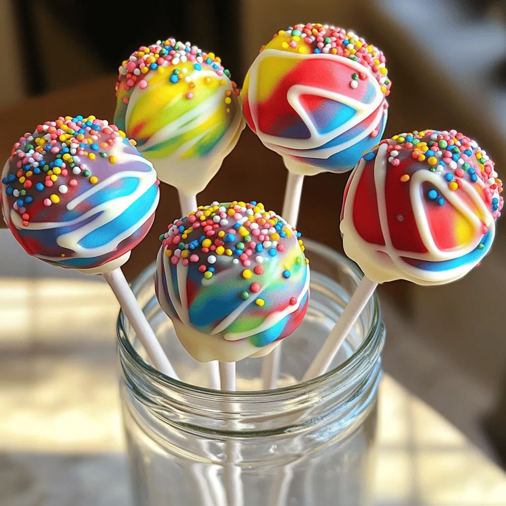 Tie Dye Funfetti Cake Pops Delightful and Colorful Treat