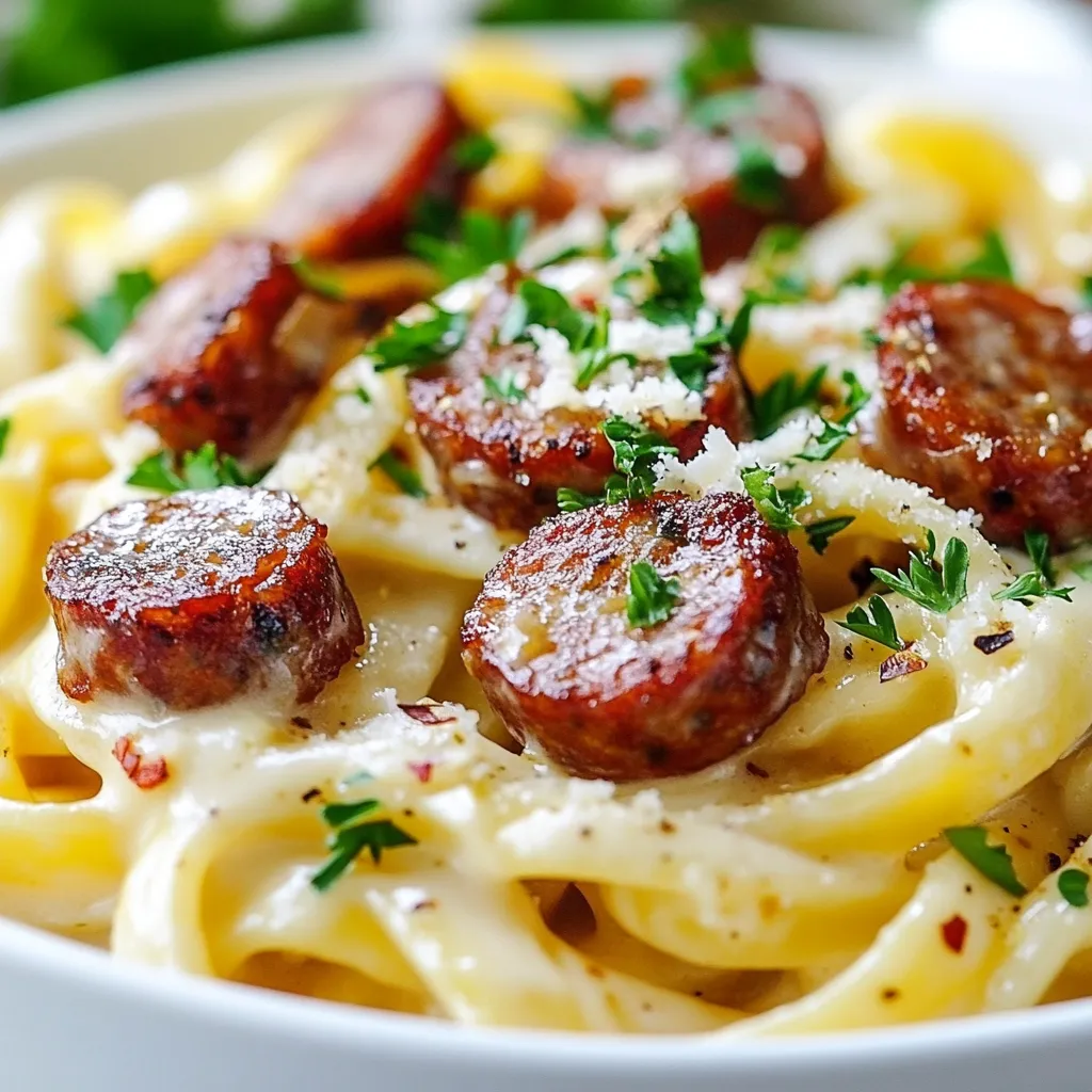 Cajun Smoked Sausage Alfredo Pasta Velvety Dish
