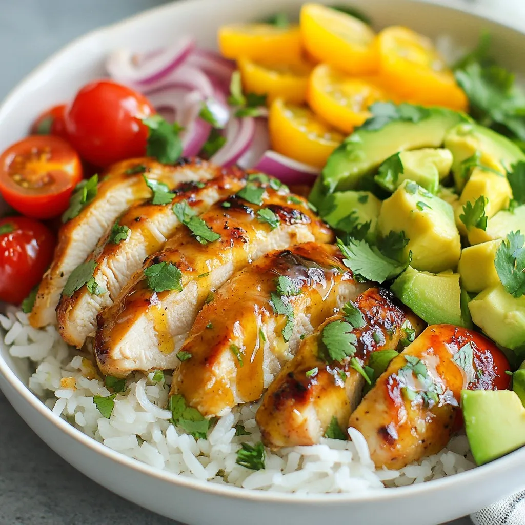 Honey Lime Chicken &#038; Avocado Rice Bowls Delight