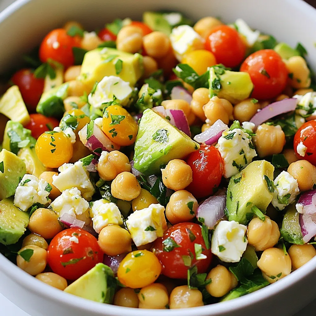 Chickpea Feta Avocado Salad Fresh and Flavorful Meal