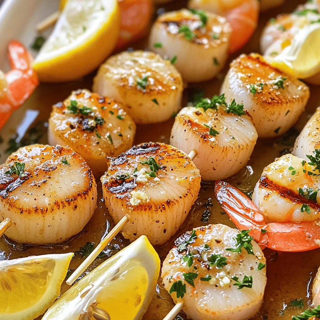 Buttery Scallop and Shrimp Skewers Deliciously Grilled