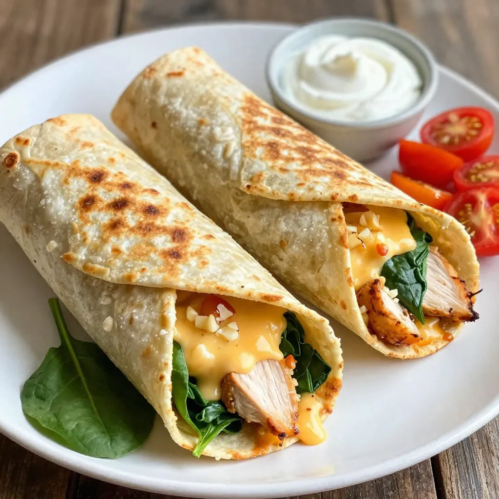 Cheesy Garlic Chicken Wraps Flavorful and Easy Meal