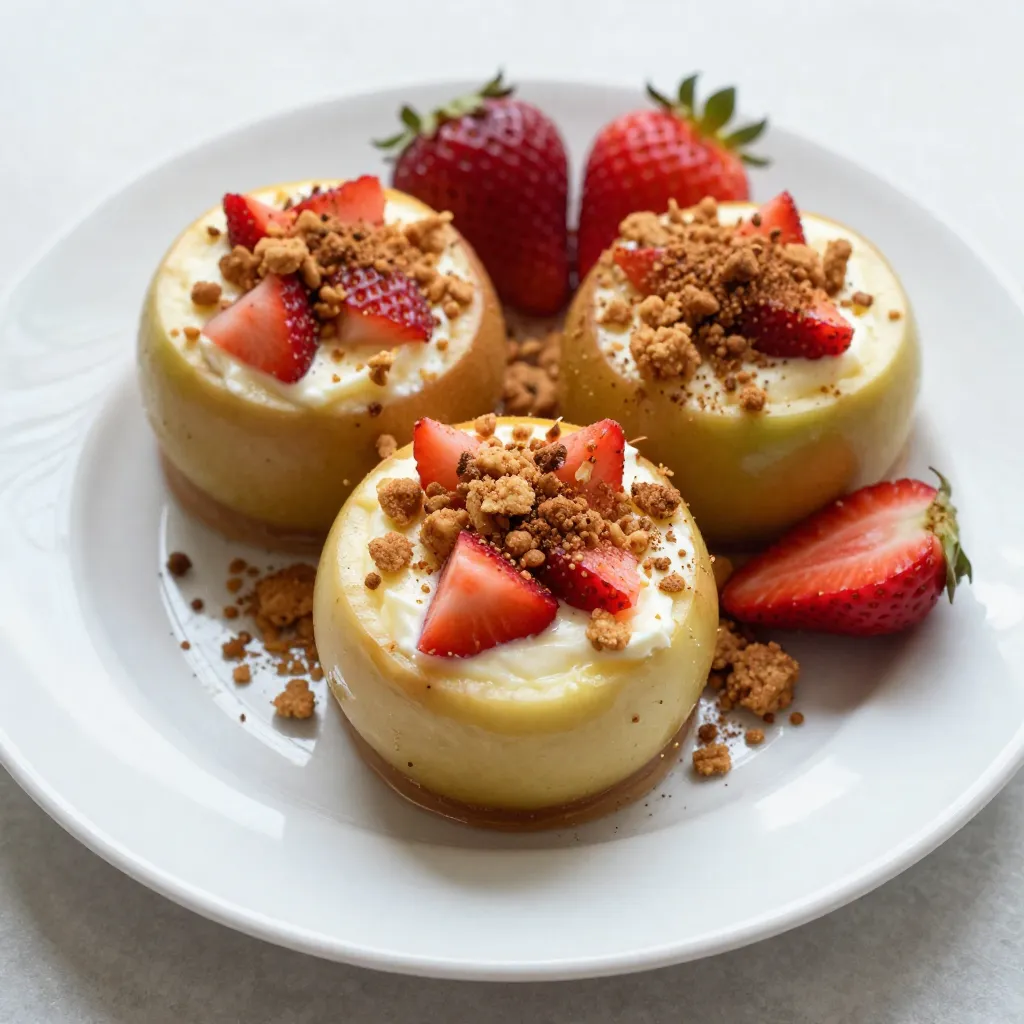 Strawberry Crunch Cheesecake Apples Tasty Dessert Dish