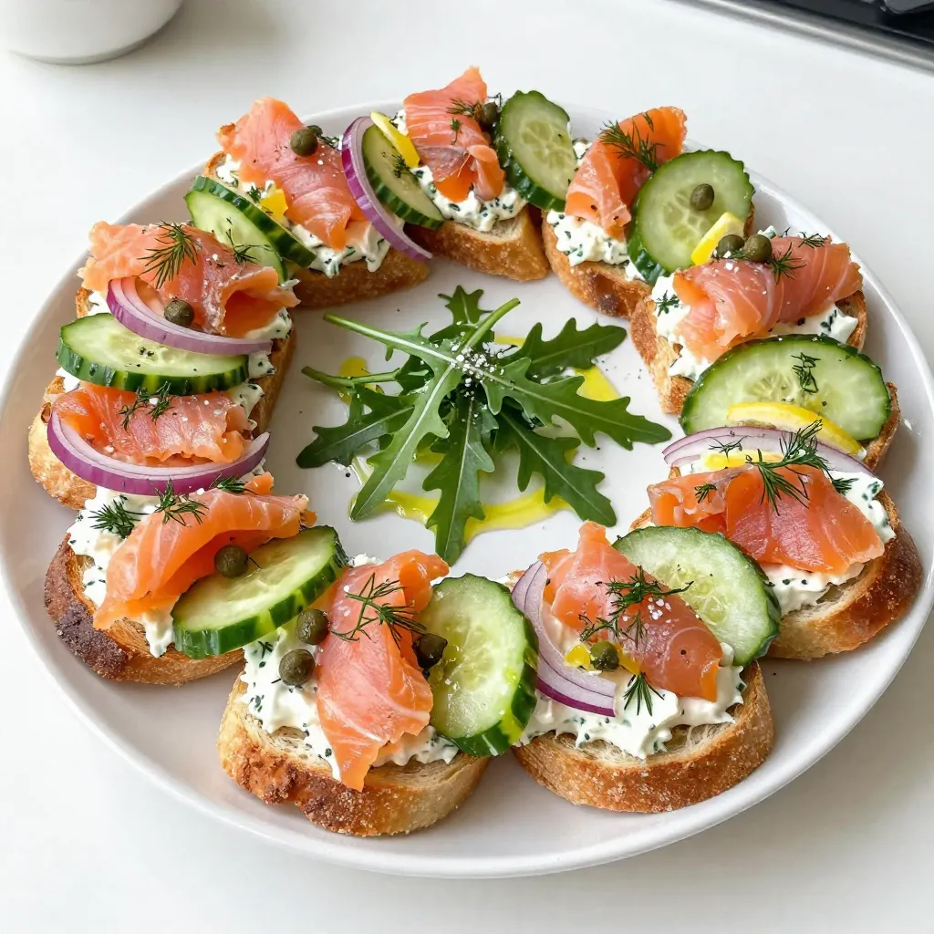 Smoked Salmon Bruschetta Wreath Festive and Flavorful