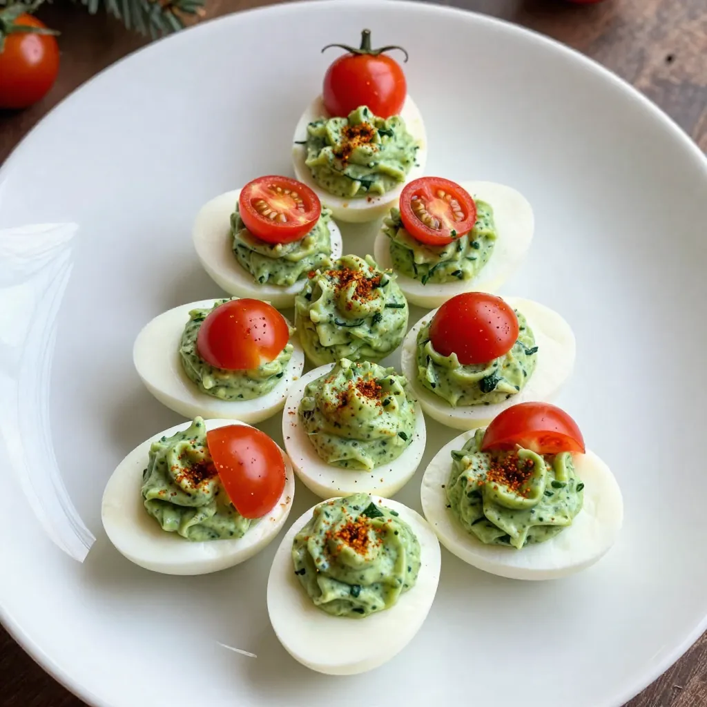 Christmas Tree Deviled Eggs Festive Holiday Treat