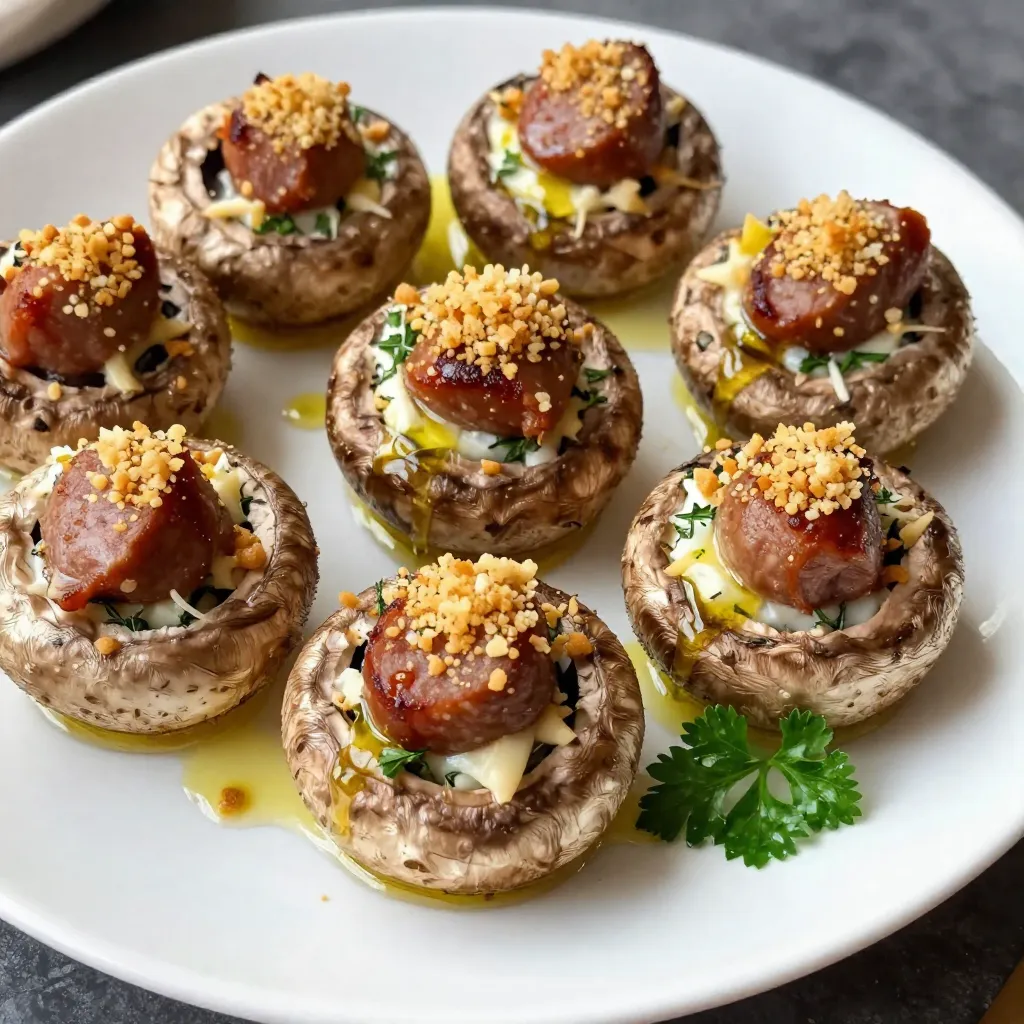 Christmas Sausage Stuffed Mushrooms Savory Delight
