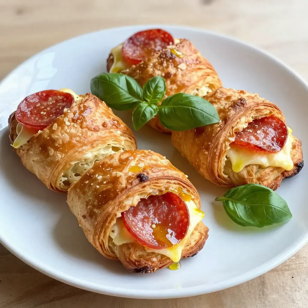 Pepperoni Mozzarella Croissant Rolls Tasty Snack Idea