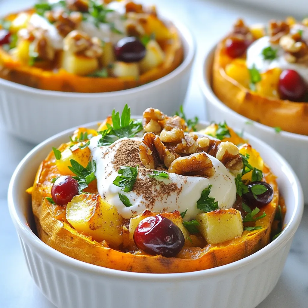 Cranberry Apple Twice Baked Sweet Potatoes Delight