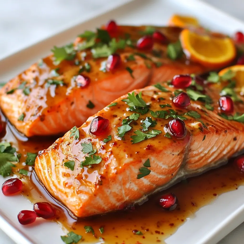 Pomegranate Orange Glazed Salmon Simple Dish Delight