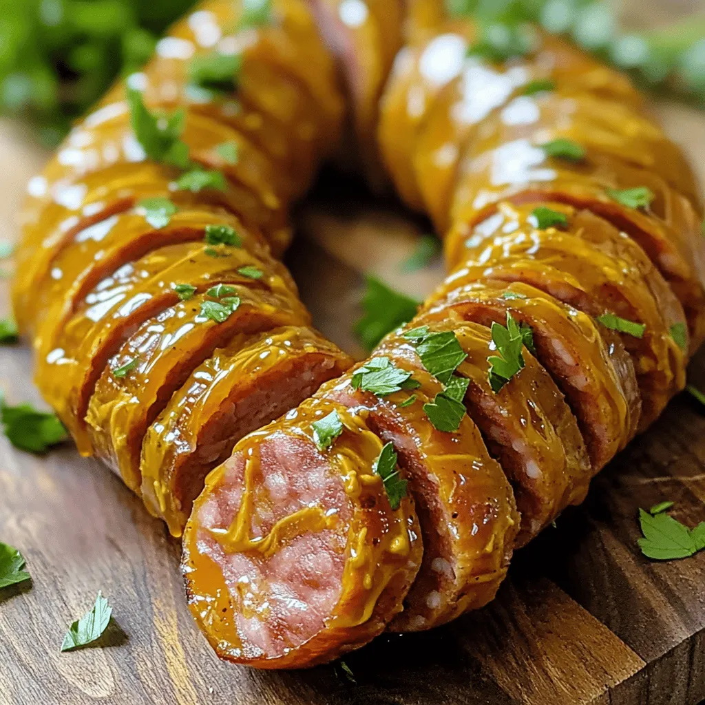 Mustard Hasselback Kielbasa Bites Quick and Tasty Snack